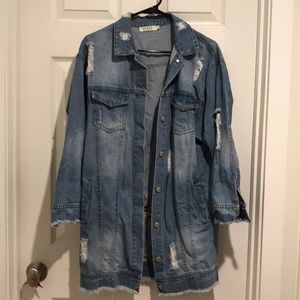 Tunic Length denim jacket